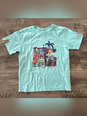 Naartjie Kids Boy's Blue Surfboard Short Sleeve T-shirt Size M 5 Years